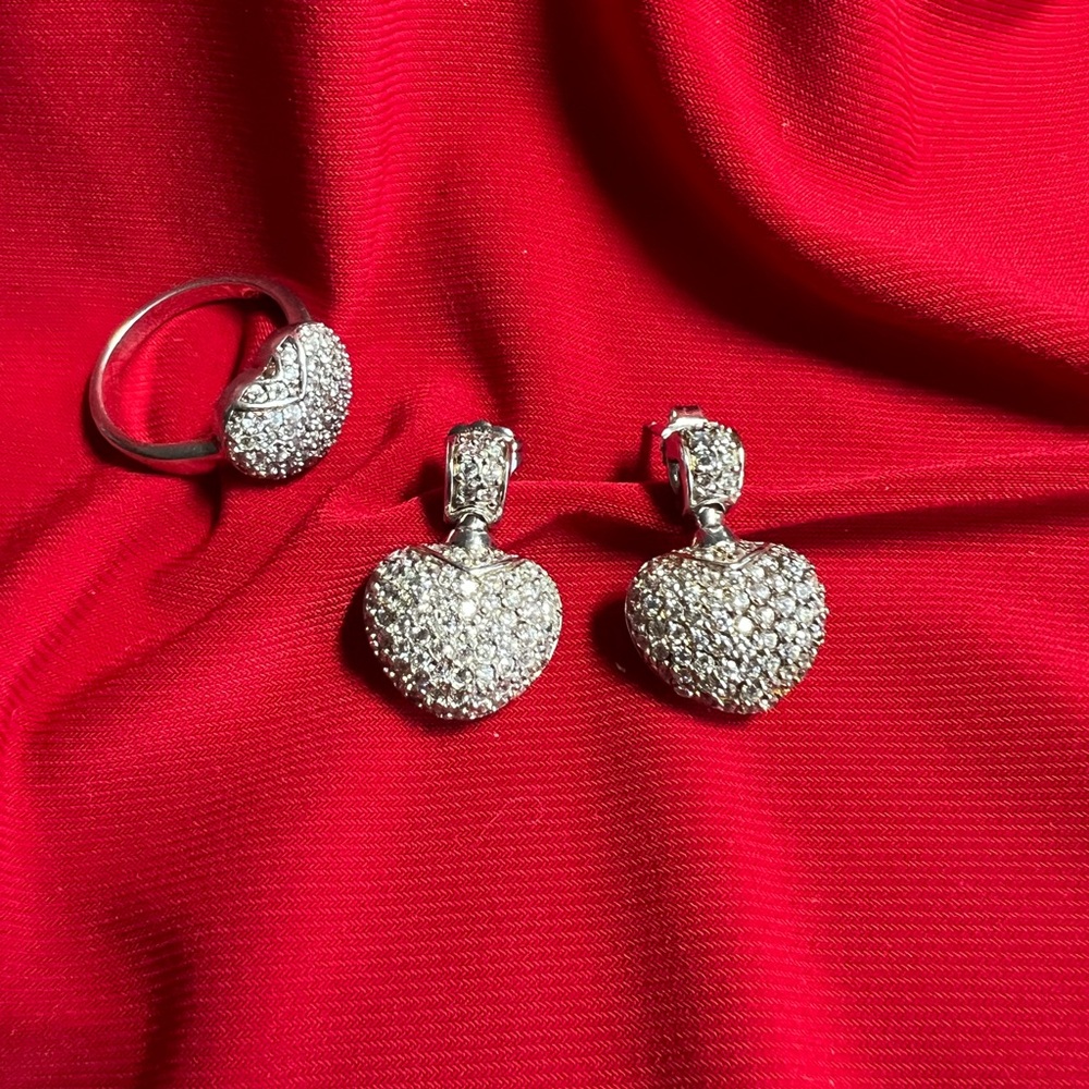 Charles Winston 925 CZ Ring and Earrings